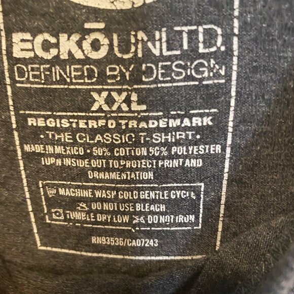 Y2K Ecko Unltd. Raw & Uncut Men's Gray Rhino Tee Shirt Size XXL - Picture 7 of 7